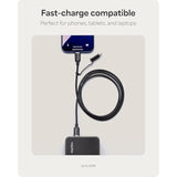 Mophie Charge Stream USB-C to USB-C 1m/3ft Cable with Lightning Adapter - 60W Fast-Charge Universal Charging Cable, MFi Certified, Dual Tip Adapter, Braided, Durable for iPhone, iPad, Android, MacBook