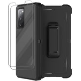 For Samsung Galaxy S20 Fe 5G Case With Belt Clip Holster, 2X Screen Protector, Heavy Duty Military Grade Full Body Shockproof Rugged Protective Cover For Samsung S20 Fe Black