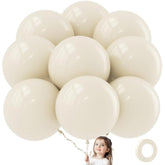 9-Pcs 36″ Giant White Sand Balloons Large Cream Latex Party Decor