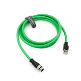 M12 4 Position D-Coded Connector To Rj45 Cat5E Ethernet Cable Assembly Waterpr