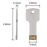 10 Pack 2Gb Usb Flash Drive Usb 2.0 Metal Key Shape Memory Stick Thumb Drive Pen Drive-Silver