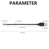 2Pcs 3.28FT USB 2.0 A Male 2-Pin Bare Wire (5V/2A) Black Open End Pigtail Cable for DIY Repair & Power Supply