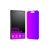 Compatible For Iphone 16 Pro Privacy Screen Protector Tempered Glass 6.3 Inch, Purple Gradient Anti Spy Anti Blue Light Hd Easy Installation