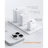 30W Usb C Charger - Pd Qc 3.0 Dual Port Charging Block, 30 Watt Usb C Charger With 4 Ft Type C To L Cable, 30W Fast Charger With Foldable Plug For Iphone 14 13 12 11 Pro Max Xr Xs X, Ipad