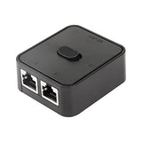 Network Switch 2 Ports,Rj45 Network Key-Press Switch Splitter Selector Box,100M 2-In 1-Out Or 1-In 2-Out 2 Port Network Hub (Black)