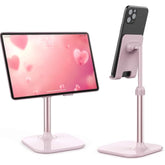 Cell Phone Stand, Phone Stand For Desk, Phone Holder Stand Compatible With And All Mobile Phones Tablet, Gifts For Adults Women Men Mom Wife, Pink