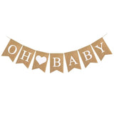 Baby Burlap Banner, Pre-Strung Banner For Baby Shower Decorations, Oh Baby Sign For Backdrop, Neutral Gender Reveal Party, Boy And Girl