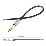 2-Pack 12.5Inch Replacement 6.35Mm Male Plug To Bare Wire Open End Trs 3 Pole Stereo 1/4" 6.35Mm Plug Jack Connector Audio Cable For Microphone Speaker Cable Repair