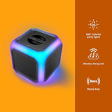 PHILIPS X7207 Bluetooth Party Cube Speaker with 360° Party Lights - Link up to 50 Speakers, Black