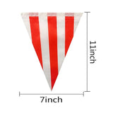 100 Feet Red & White Striped Pennant Banner Flags String 60 Pcs Indoor/Outdoor Triangle Bunting Flags,Party Decorations Supplies For Carnival Circus,Kids Birthday,Festival Celebration