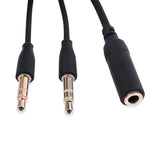 1.5M/4.9ft Headphone Audio/Mic Splitter, 3.5mm Headset Adapter (Microphone + Audio) 2 TRS Female to TRRS Male CTIA Stereo Jack Y Cable Compatible for