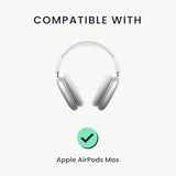 kwmobile 3 in 1 Case for Apple AirPods Max - Clear TPU Cover for Headphones - Anti-Scratch Ear Pad, Ear Cups, Cushion, Headband Protection - Transparent/Lavender