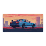 Jdm Car Desk Mats On Top Of Desks Pad Japanese Large Mouse Pads Gaming Cool R34 Jdm Car Japanese Anime Big Mousepad For Desktop Keyboard Computer Mat 35.4 X 15.7 Inch