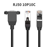 Rj50 10P10C Male To Female Extension Cable Panel Screw Mount Shielded Cat 5E 2