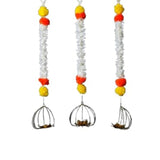 Gajra Marigold Garland Diya For Wall Hangings Decoration | Artificial Flowers Tealight Candle Holder For Indian Pooja, Home Mandir Entrance, Diwali Gift, Wedding, Mehndi Backdrop - 20X3 Inch (Pack 1)
