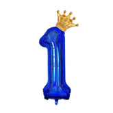 40 Inch Navy Blue Crown Number 1 Balloons,Giant Large 1 Balloon, 1St Birthday Decoration Balloons ?First Birthday Decorations For Boy? Baby Shower Decoration Supplies (Laser Blue Number 1)