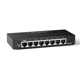 8 Port Gigabit Ethernet Switch, Desktop Ethernet Splitter, One-Key Vlan, Independent Uplink Port, Plastic Case, Unmanaged Network Switch, Plug & Play, Fanless Quiet (Txe210)