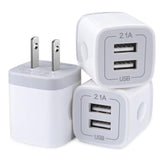 Charger Block, Usb Wall Charger, Double Usb Fast Charging Cube Block Charger Box, 2.1A Phone Charger Power Adapter 3Pack For Iphone 16 15 14 13 12 11 Pro Max Xs Xr X 8 7 6 Samsung Galaxy S25 Ultra A16