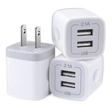 Charger Block, Usb Wall Charger, Double Usb Fast Charging Cube Block Charger Box, 2.1A Phone Chargerr Power Adapter 3Pack For Iphone 17 16 15 14 13 12 11 Pro Max Xs Xr X 8 Samsung Galaxy S25 Ultra A17