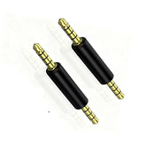 4-Pole 3.5mm Male to Male Audio Jack Adapter, 3.5mm Headphone Jack Converter for Car Stereo, Gaming Headset, TV and PC, Headphone Cable 2 Pack