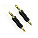 4-Pole 3.5mm Male to Male Audio Jack Adapter, 3.5mm Headphone Jack Converter for Car Stereo, Gaming Headset, TV and PC, Headphone Cable 2 Pack