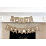 "Happy Birthday" Burlap Banner – Rustic “Happy” And “Birthday” Across Natural Jute Burlap Flags (Approx. 5" × 7") Party Decor With Bold White Print – Over 8?Ft Strand Party Decor For Birthdays, Mantels, & Dessert Tables