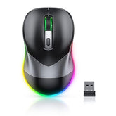 Wireless Mouse, Jiggler Mouse For Laptop - Led Mouse Rechargeable Computer Mic