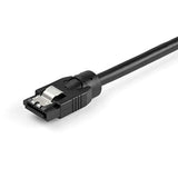 12 Inch (30Cm) Round Sata Cable - Latching Connectors - 6Gbs Sata Data Cord -