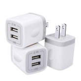 Usb Plug, Usb Wall Charger 3 Pack, Dual Port Electrical Plug Wall Outlet Charger Cube 5V 2.1A Charging Block Compatible Iphone 16 15 14 13 12 11 X,Samsung S25 S24 S23 S20 S10 S9 Note20,Lg,Moto
