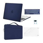 MOSISO Compatible with MacBook Pro 13 inch Case M2 2025, 2024, 2023-2016 A2338 M1 A2251 A2289 A2159 A1989 A1708 A1706, Plastic Hard Case&Bag&Keyboard Skin&Webcam Cover&Screen Protector, Navy Blue