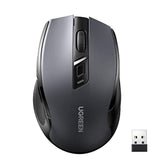 UGREEN Wireless Mouse 2.4G with USB Receiver, 5-Level 4000 DPI 6 Buttons,18 Months Battery Life Cordless Mouse, Ergonomic Computer Mice for Laptop, Computer, PC, MacBook, Chromebook Black