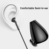 Semi-in-Ear Wired Earbuds with ENC Microphone Call Noise Cancelling,Stereo Bass,Installable Ear Hooks,Clear Calling,Comfortable Fit Wired Earphones