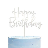 Happy Birthday Cake Topper, Mirrored Silver Acrylic Versatile Cake Topper For Birthday Party Decoration Ideas, Perfect Keepsake For Your Family And Friends