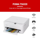 Pixma Ts6520 Wireless Color Inkjet Printer Duplex Printing, White Home Printer With Copier/Scanner, 1.42 Oled Display, Intuitive Control Panel, Compact Design