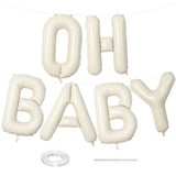 40" Beige OH BABY Balloon Banner, Cream Letters for Baby Shower Décor