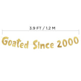 Goated Since 2000 Gold Glitter Banner - 25Th Birthday And Anniversary Party Decorations