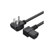 CableCreation 3 Feet 18 AWG Universal Power Cord for NEMA 5-15P Angle Type to IEC320 C13 Angle Type Cable, 0.915M / Black