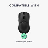 kwmobile Mouse Grip Tape Compatible with Razer Viper V2 Pro Grip Tape - Non-Slip Faux Leather - Black