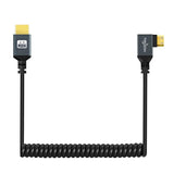 Left Angled Coiled Mini Hdmi To Hdmi Cable, 90° Degree Mini Hdmi To Hdmi Coile