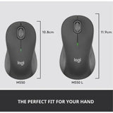 Logitech - Signature M550 L Full Size Bluetooth Ambidextrous Mouse With Silent Clicks - Wireless - Graphite (Renewed)