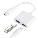 Usb C Otg Adapter With Power, 2 In 1 Usb C To Usb Female With 60W Pd Charging Adapter Compatible With Iphone 15/15Pro, Ipad Pro, Galaxy S24/S23/S22/S21, Pixel 8/7/6, Google Chromecast With Google Tv