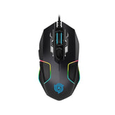 Wired Gaming Mouse With Ambidextrous Design, Heavyweight Usb Mouse, Rgb Lighting, Adjustable Dpi, For Computer And Laptop, Black (Mke 810 Megalodon)