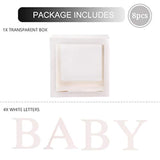 Baby Shower Decor – 4 Transparent Balloon Boxes with BABY Letters for Gender Reveal
