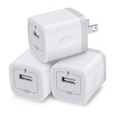 Charging Blocks For Iphone, Charger Box 3Pack Plug In Phone Charger One Port Usb Power Adapter Cell Phone Brick Charging Cube For Iphone 16 15 14 13 12 X,Samsung Galaxy S25 A16 5G S24 Fe 23 S22
