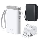 Label Maker Machine With Tape, P21 Bluetooth Label Printer With 3 Tapes & Case, Wireless Mini Label Makers With Multiple Templates Icon Font Custom For School Office Home, White