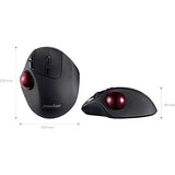 11568 Perimice-717 Wireless Trackball Mouse, Build-In 1.34 Inch Trackball With Pointing Feature, 5 Programmable Buttons, 2 Dpi Level, Black