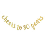 Cheers To 80 Years Banner - Happy 80Th Birthday Party Decorations - 80