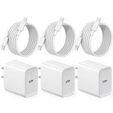 Charger Iphone 15 Charger Fast Charging Usb C Charger 3-Pack Type C Charger Fast Charging 6Ft Iphone 15 Pro Max Charger For Iphone 15/15 Plus/15 Pro/15 Pro Max/Ipad Pro/Mini/Air/Air4/Airpods/Samsung