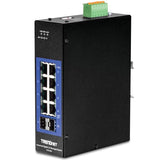 10-Port Industrial Gigabit L2 Managed Din-Rail Switch, Ti-G102I, 8 X Gigabit, 2 X Sfp Slots, Din-Rail Mount, Ip30, Ethernet Splitter, Ndaa & Taa Compliant, Protection, Black