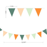32Ft Little Cutie Baby Shower Decorations Orange Sage Green Fabric Pennant Triangle Banner Party Flag Streamer Garland For A Little Cutie Is On The Way Birthday Orange Gender Reveal Party Decoration